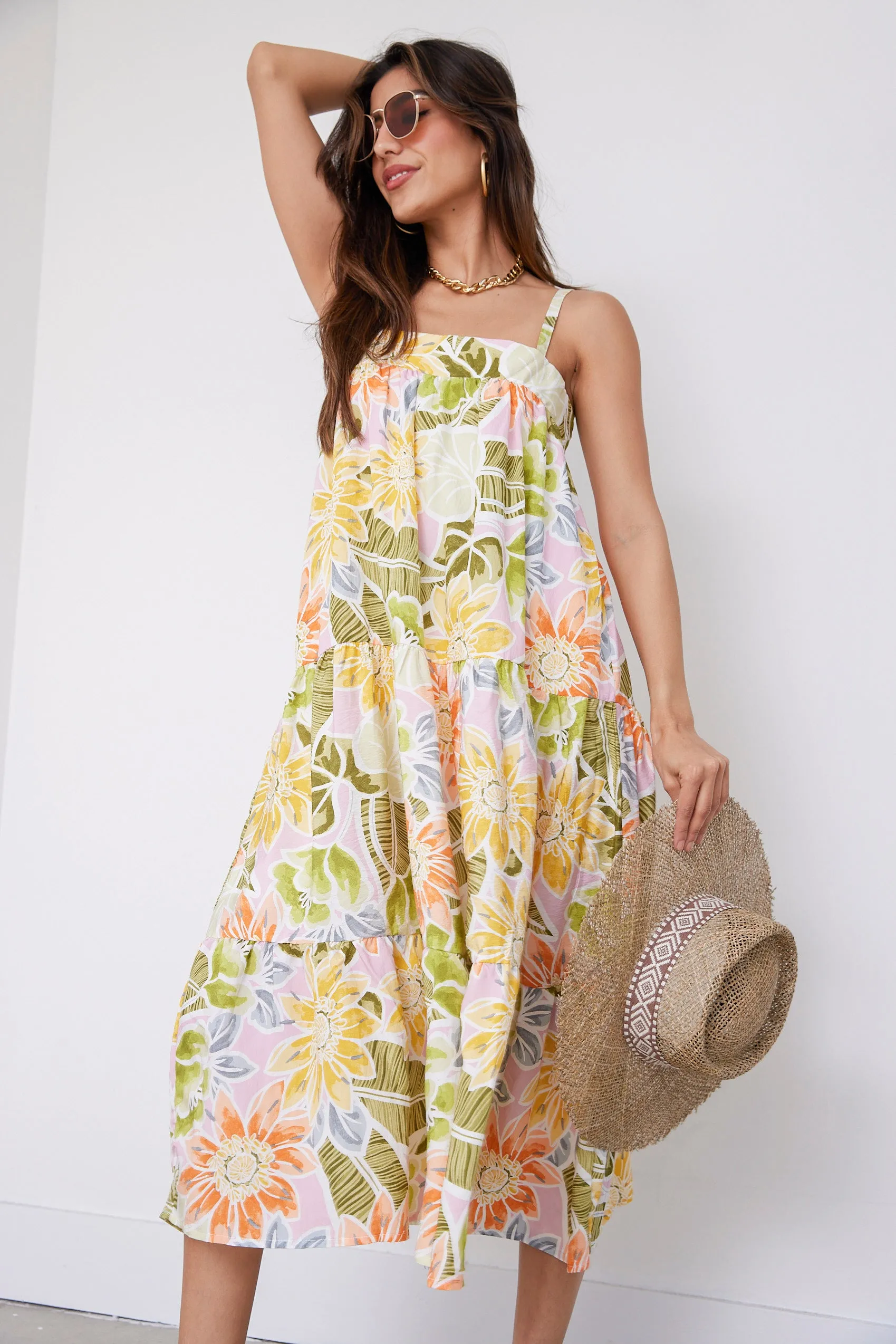 Cody Floral Tiered Midi Dress sold by fab'rik product image thumbnail 3
