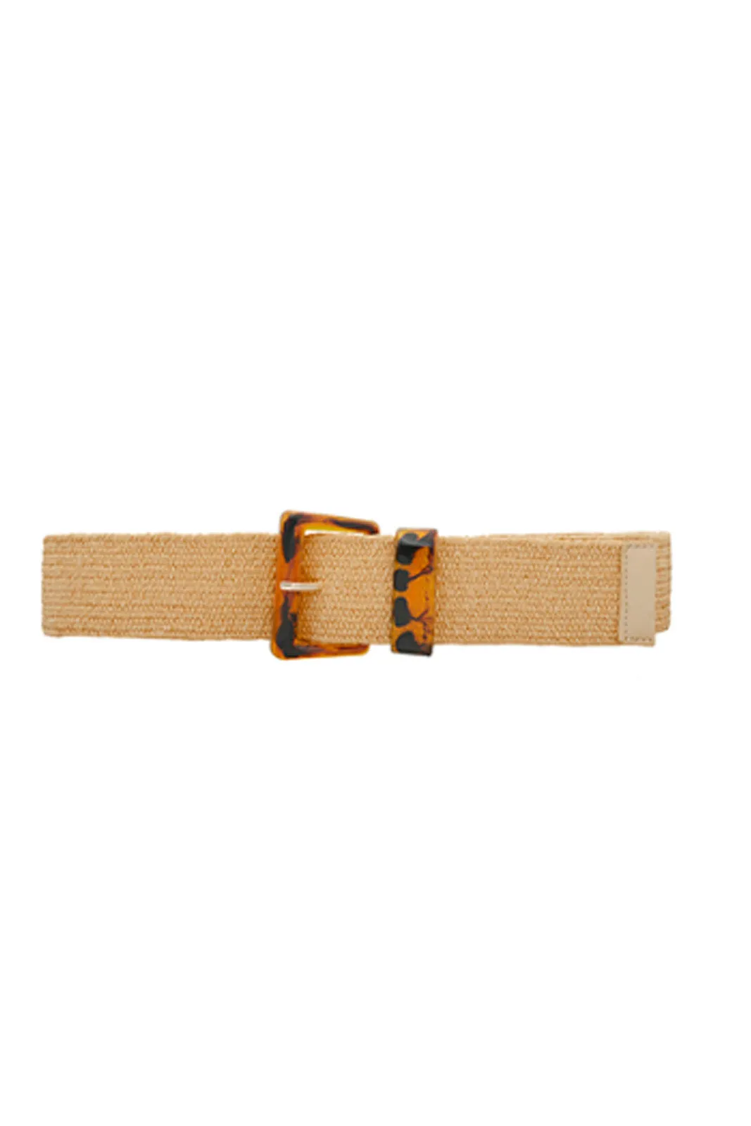 Greer Tortoise Buckle Straw Belt sold by fab'rik