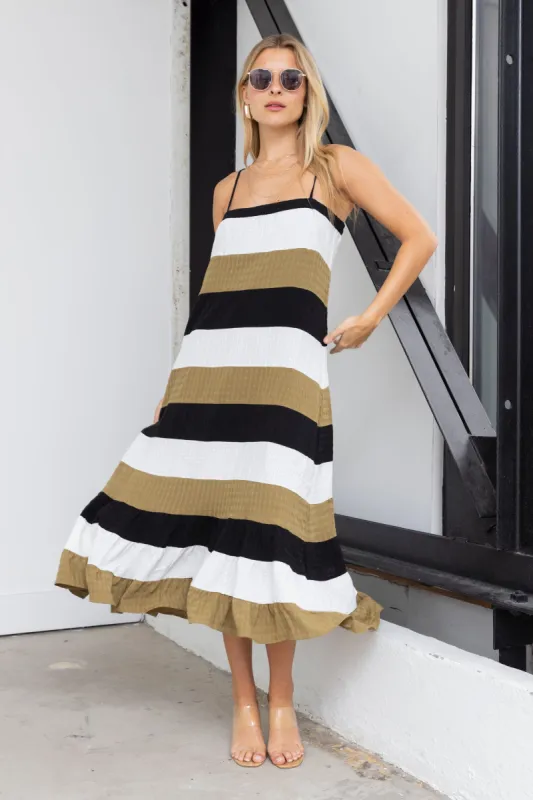 SALE - Reeves Color Block Midi Dress sold by fab'rik