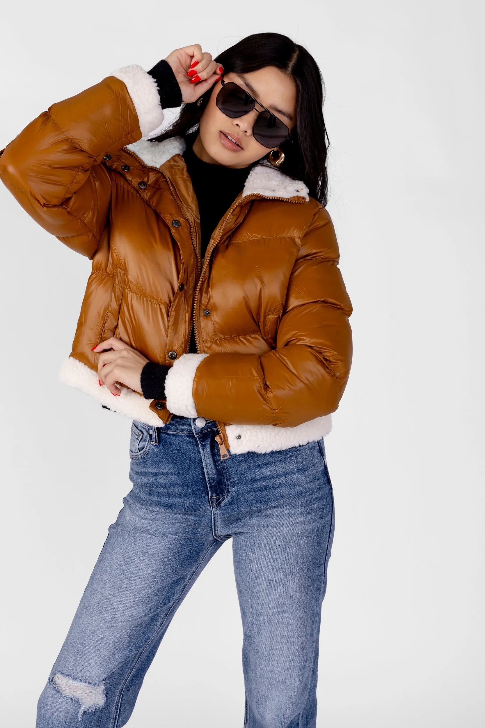 SALE - Jessi Sherpa Trimmed Puffer Jacket sold by fab'rik product image thumbnail 4