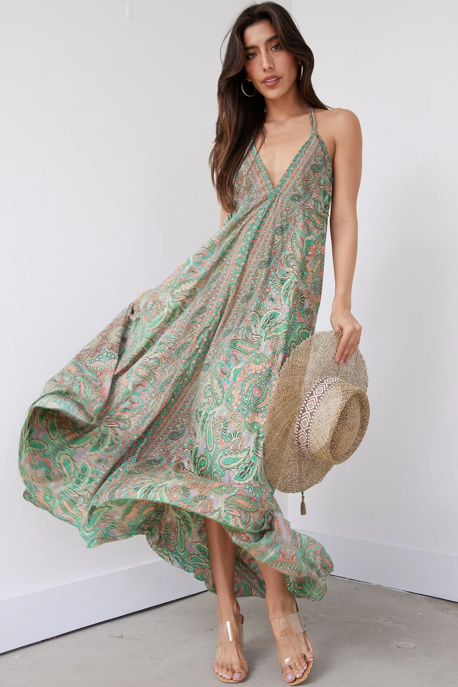Chelsey Halter Maxi Dress sold by fab'rik