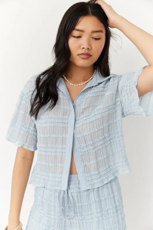 SALE - Jennie Scalloped Edge Button Front Top sold by fab'rik