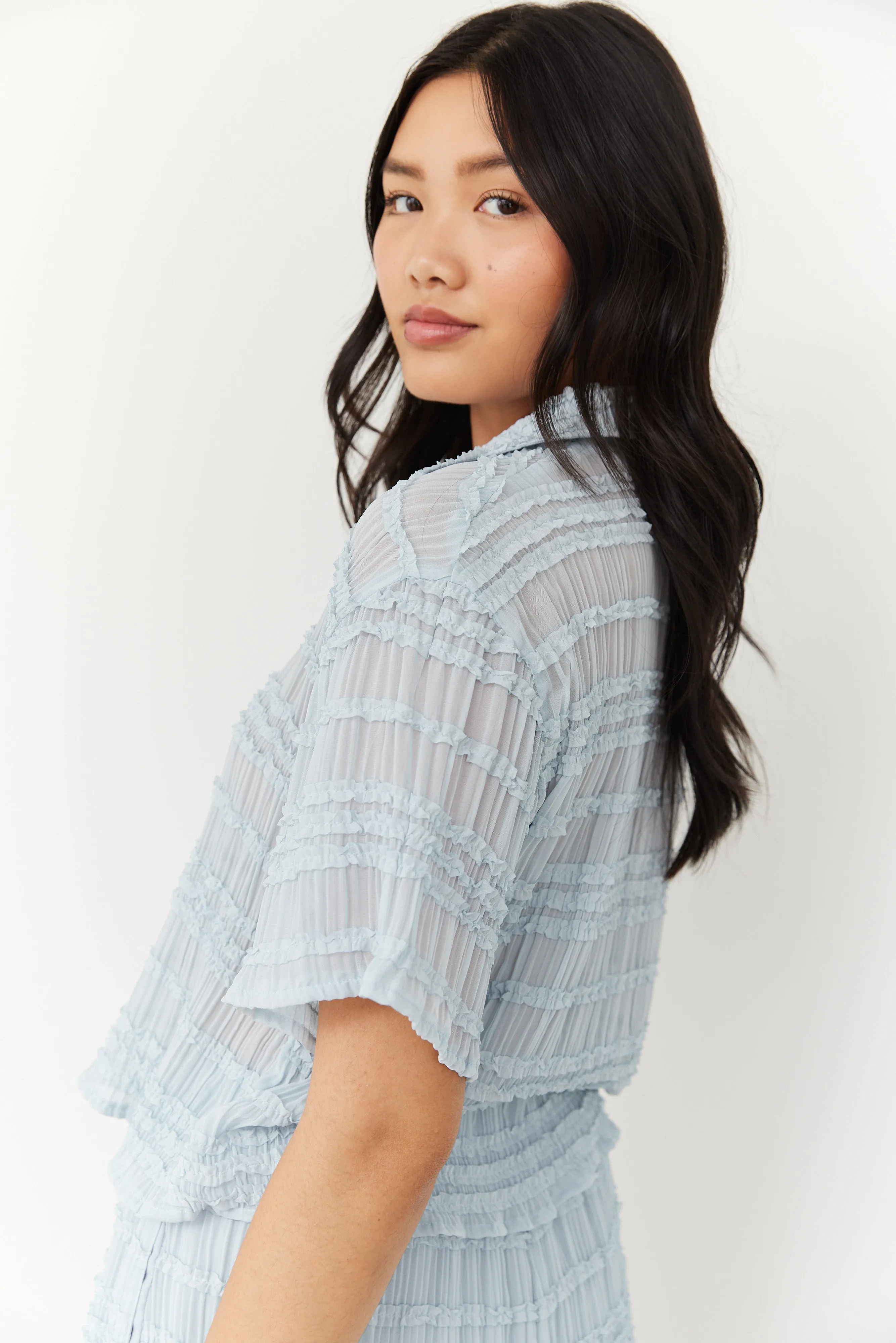 SALE - Jennie Scalloped Edge Button Front Top sold by fab'rik product image thumbnail 2