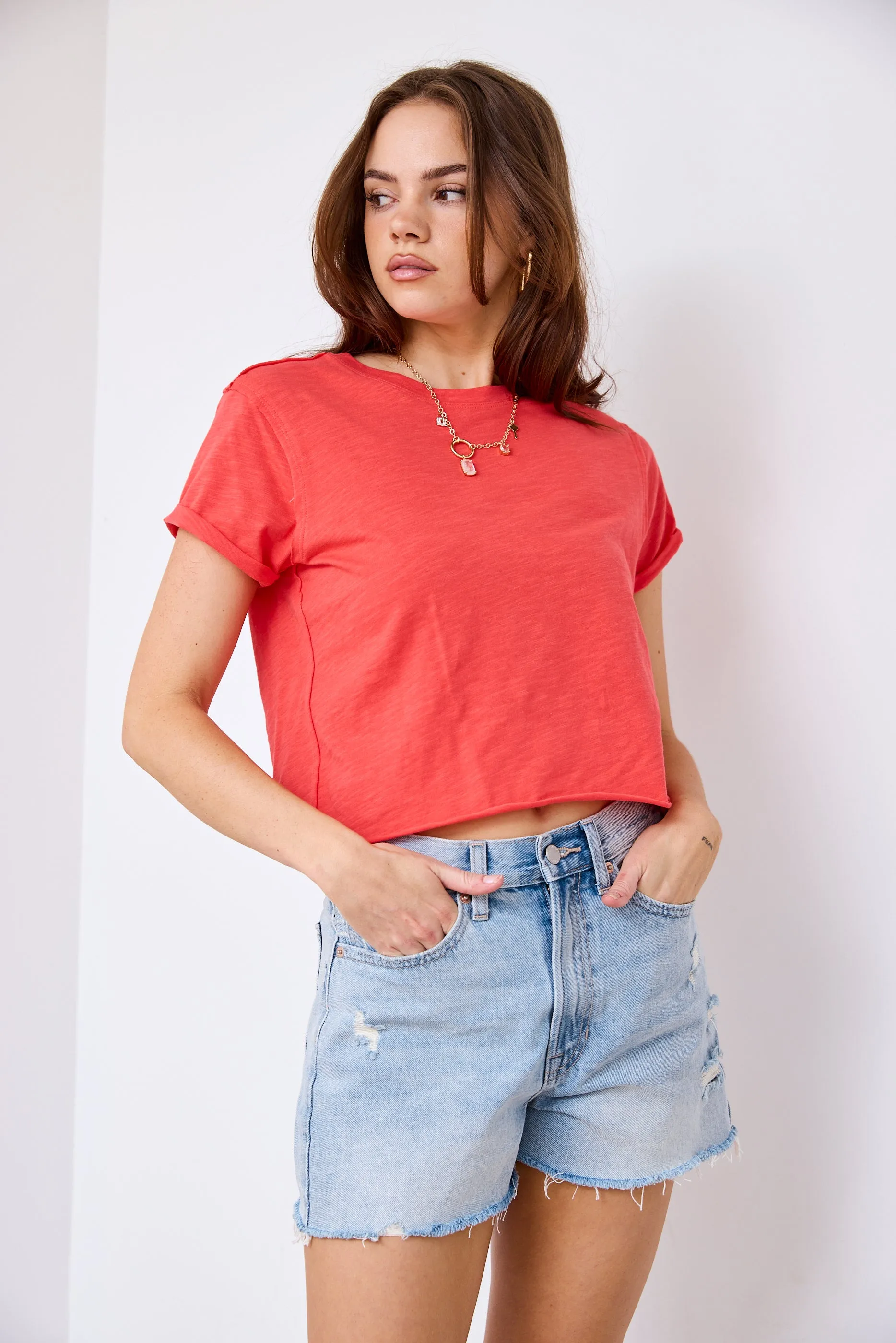 SALE - Meadows Cropped Short Sleeve Tee sold by fab'rik