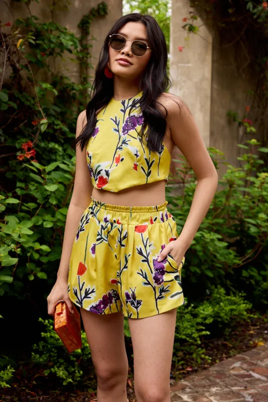 Talia Floral Crop Top sold by fab'rik