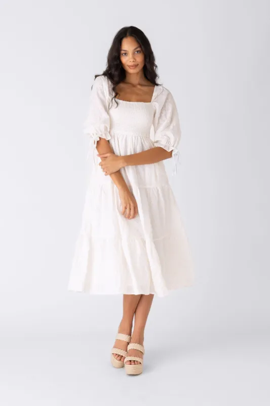 SALE - Paige Embroidered Eyelet Midi Dress sold by fab'rik
