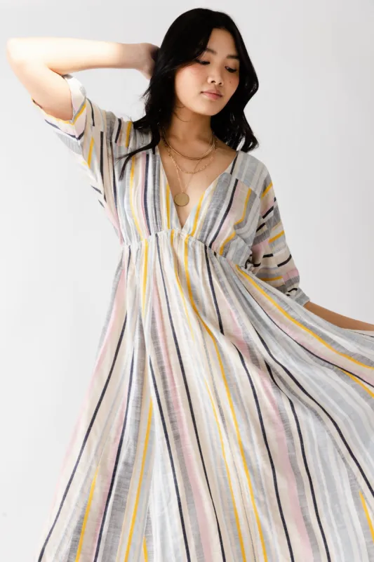Lizzie Multi Striped Maxi Dress sold by fab'rik