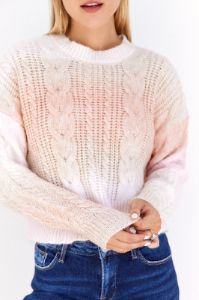 SALE - Sage Cropped Multicolor Ombre Sweater sold by fab'rik