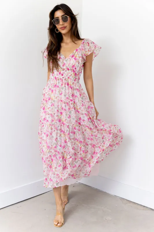 SALE - Laurie Floral Ruffled Midi Dress sold by fab'rik