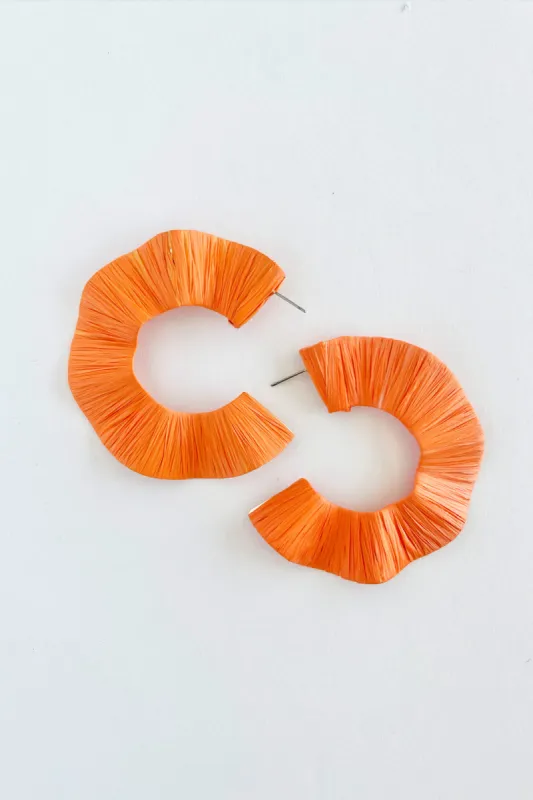 SALE - Tillie Wrapped Wavy Raffia Hoops sold by fab'rik