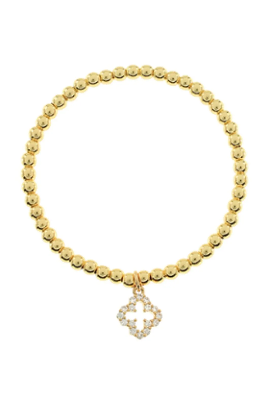 Sandra Open Clover Dangle Stainless Steel Bracelet sold by fab'rik