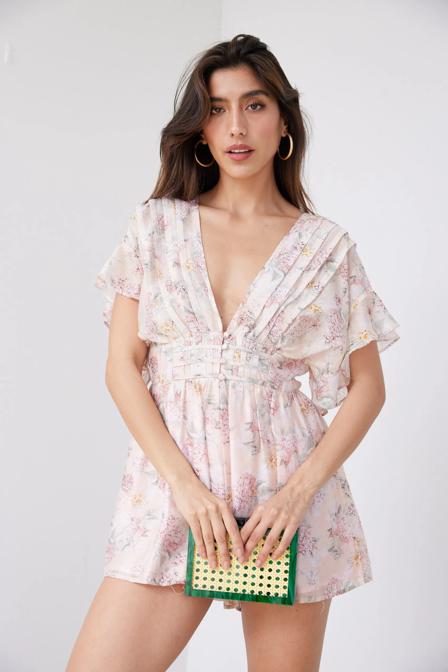 Kennedy Romantic Floral Open Back Romper sold by fab'rik product image thumbnail 3