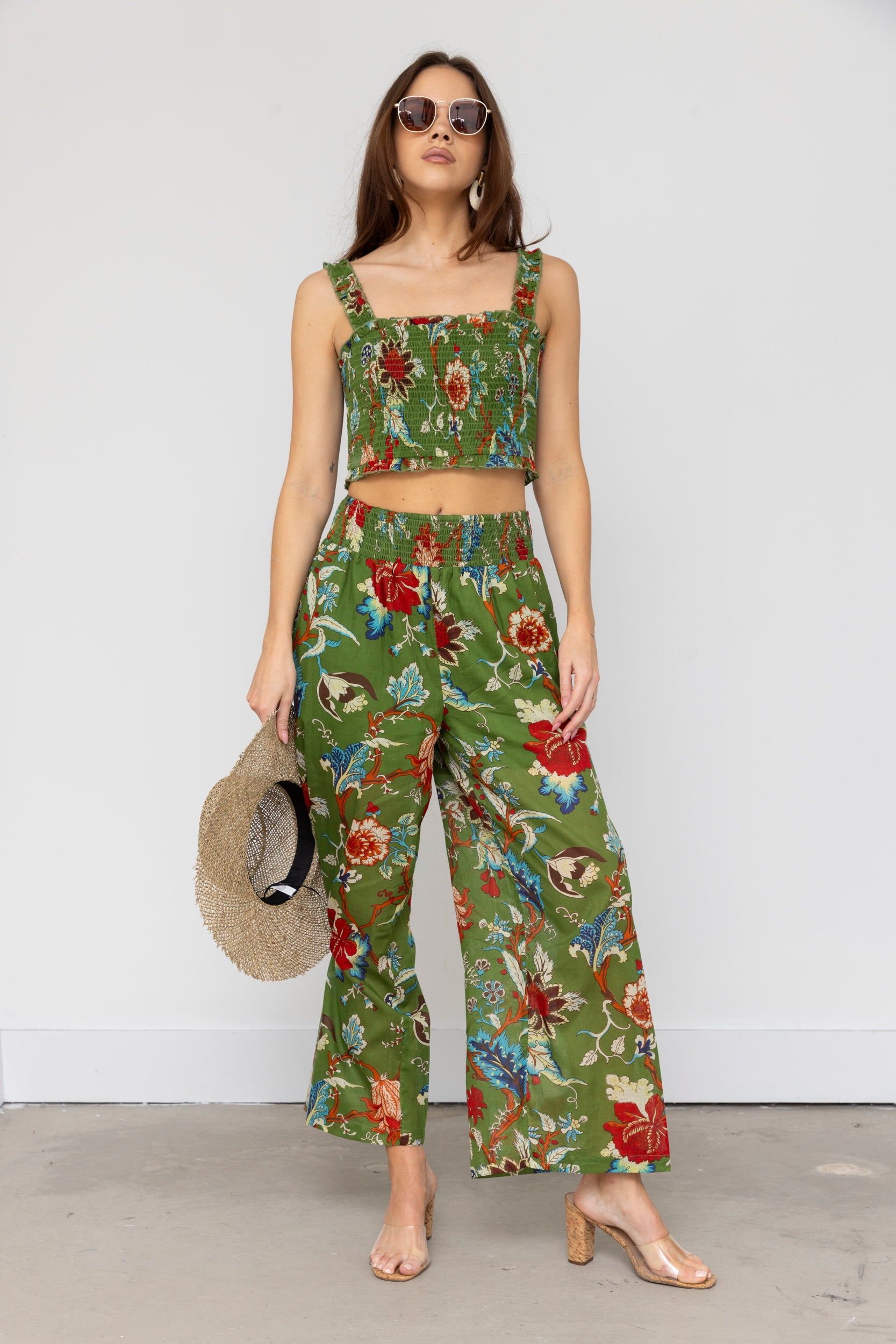 Reyes Floral Wide Leg Pant sold by fab'rik