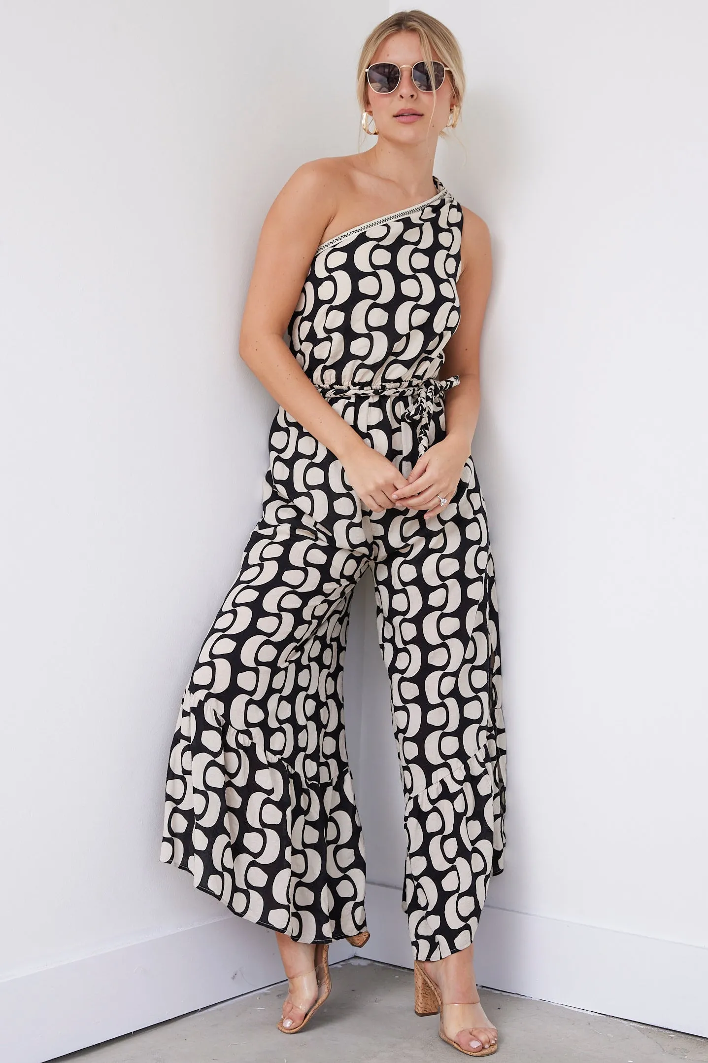 Milan Printed One Shoulder Jumpsuit sold by fab'rik product image thumbnail 4