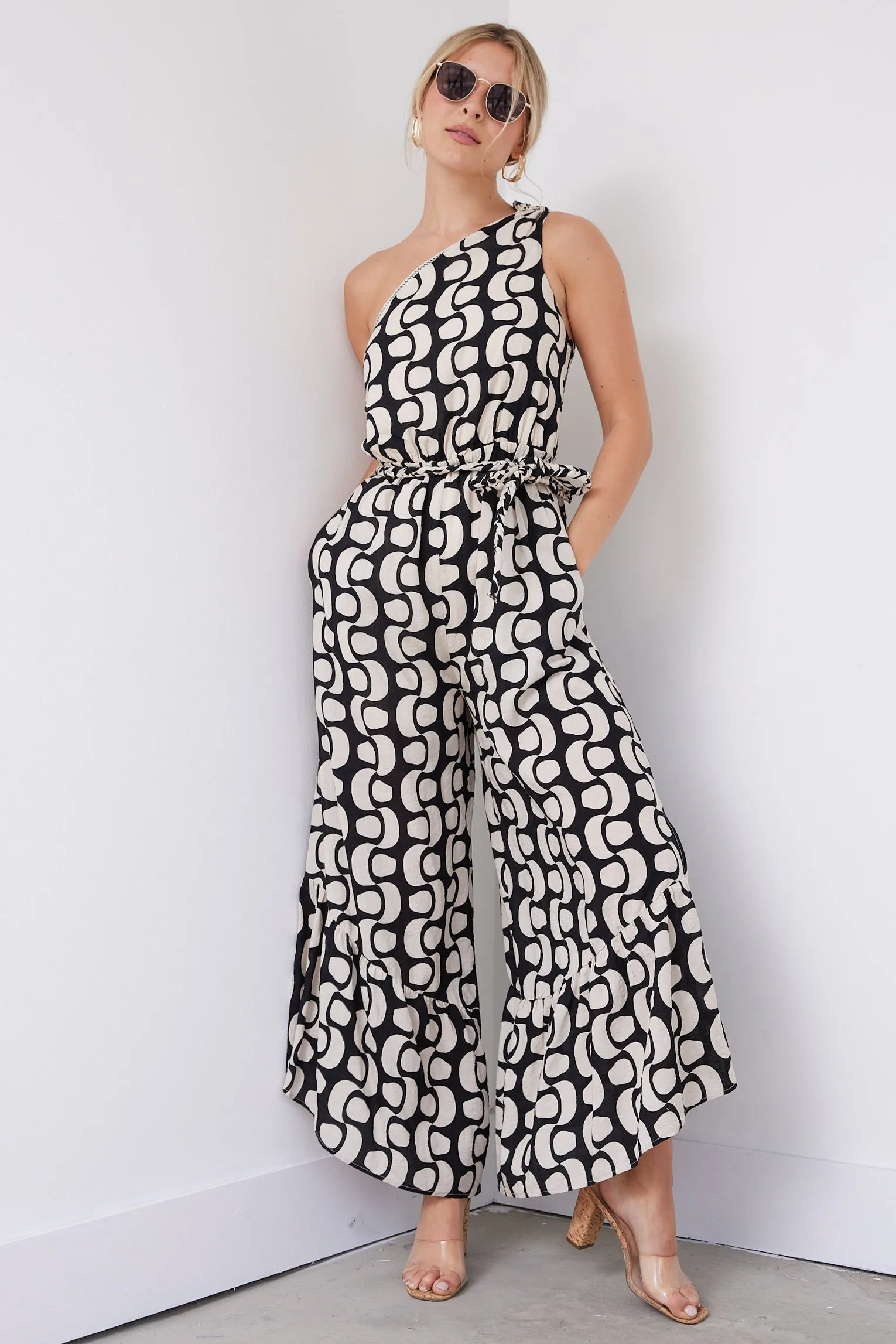 Milan Printed One Shoulder Jumpsuit sold by fab'rik product image thumbnail 3