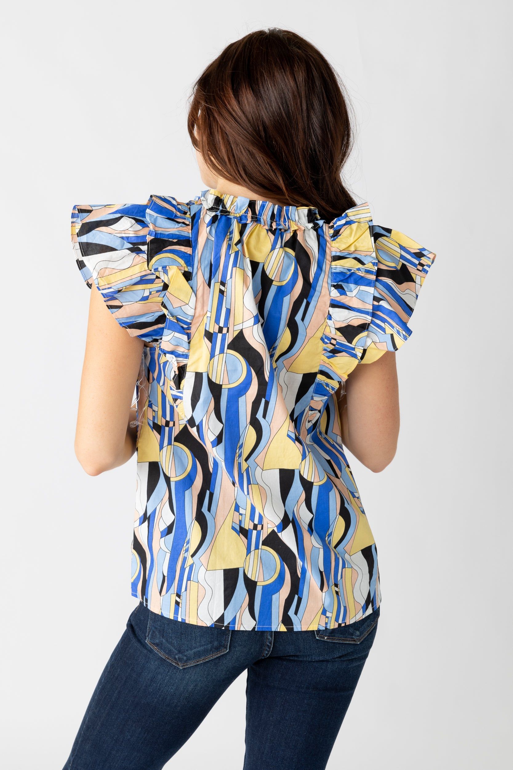 SALE - Rivas Printed Ruffle Sleeve Blouse sold by fab'rik product image thumbnail 3