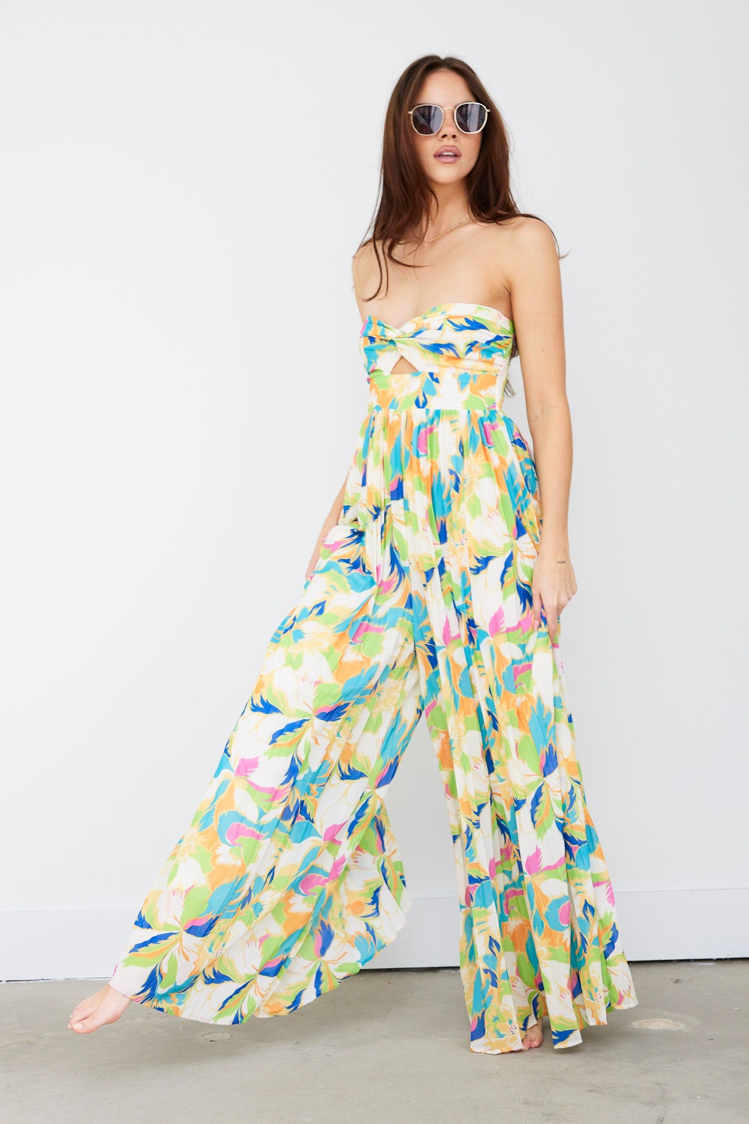 SALE - Riley Printed Jumpsuit with a Sweetheart Neckline sold by fab'rik
