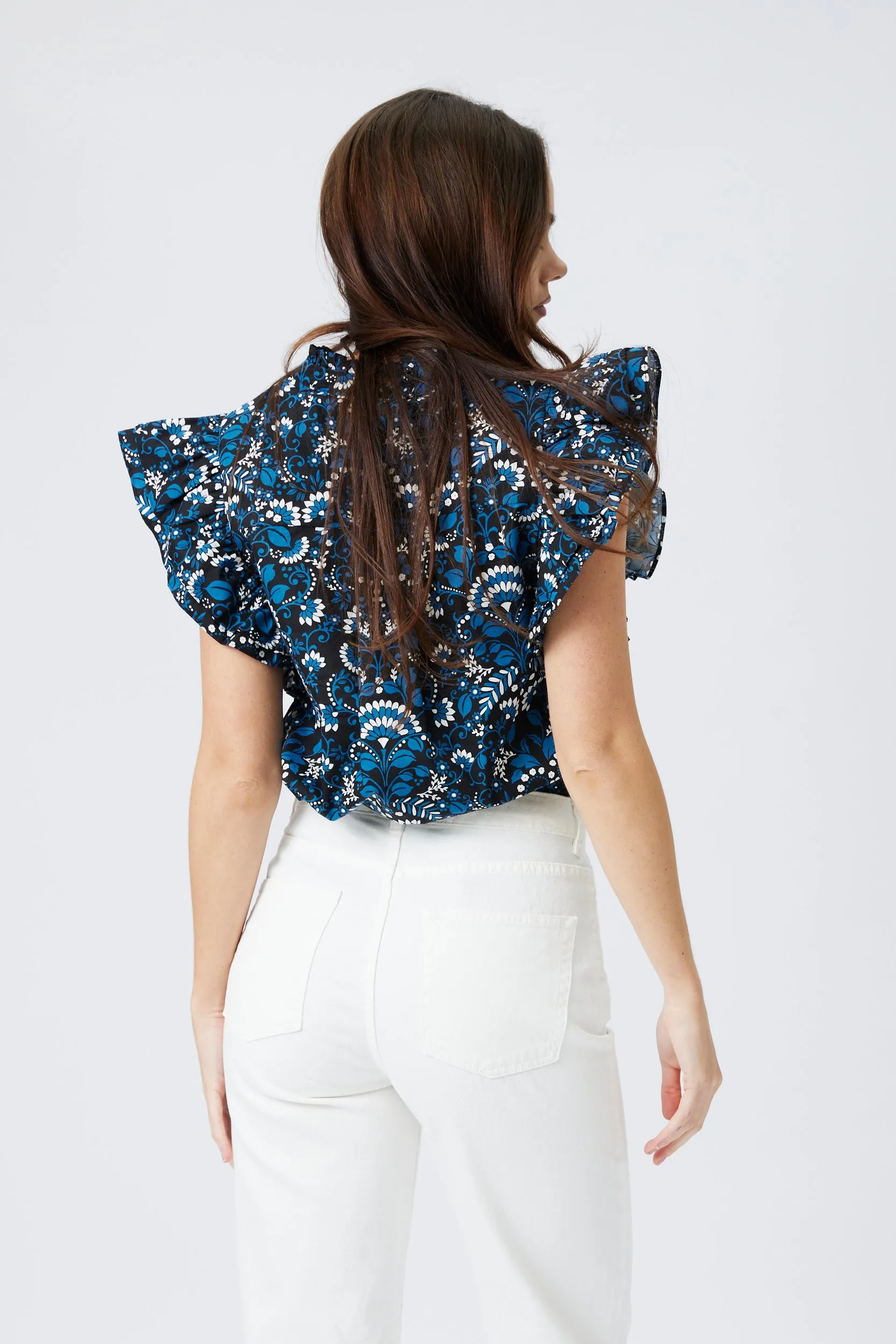 SALE - Kelly Printed Ruffle Sleeve Top sold by fab'rik product image thumbnail 3