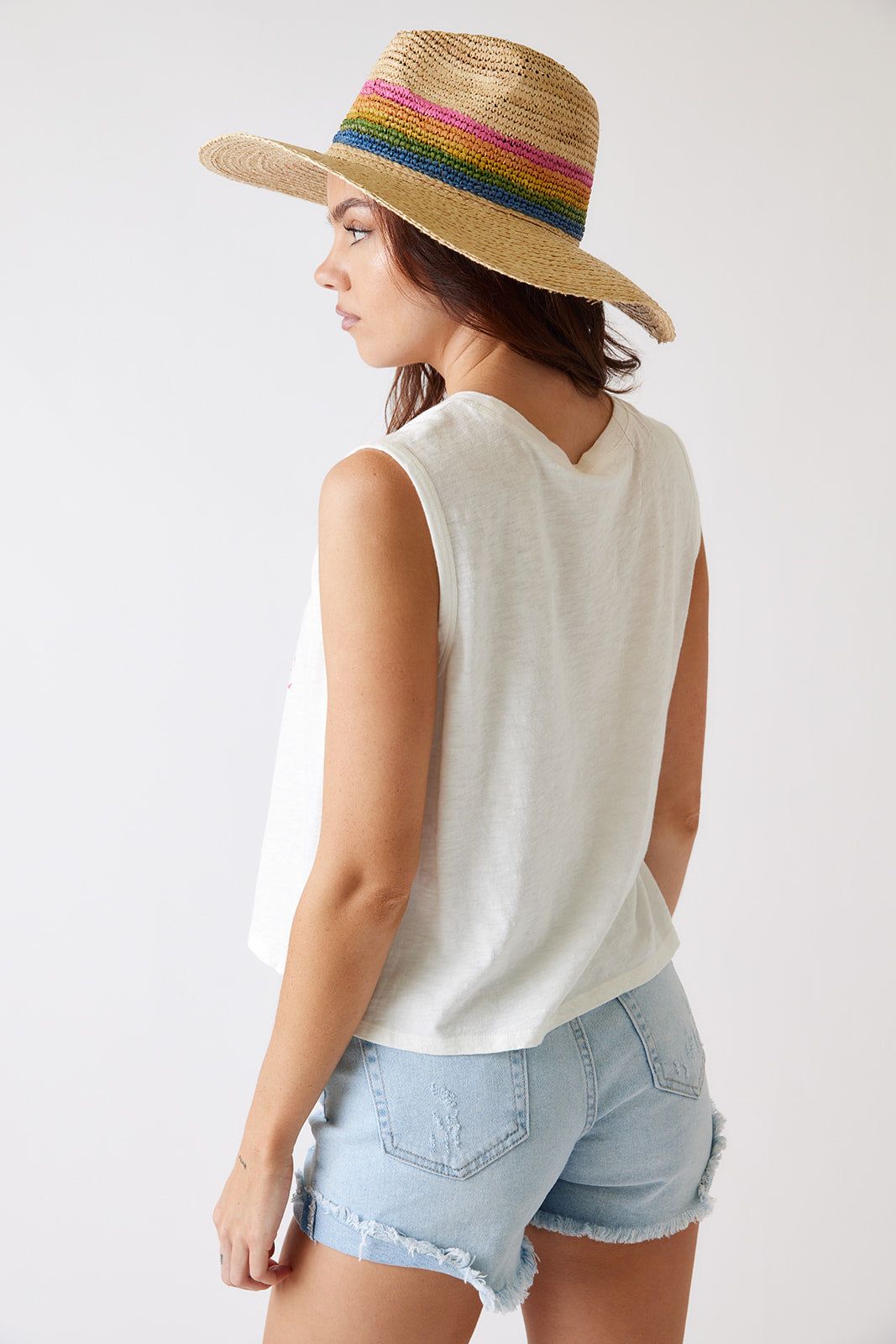 SALE - Bree Rainbow Raffia Hat sold by fab'rik