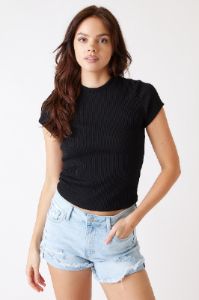 Layla Ribbed Knit Tee sold by fab'rik