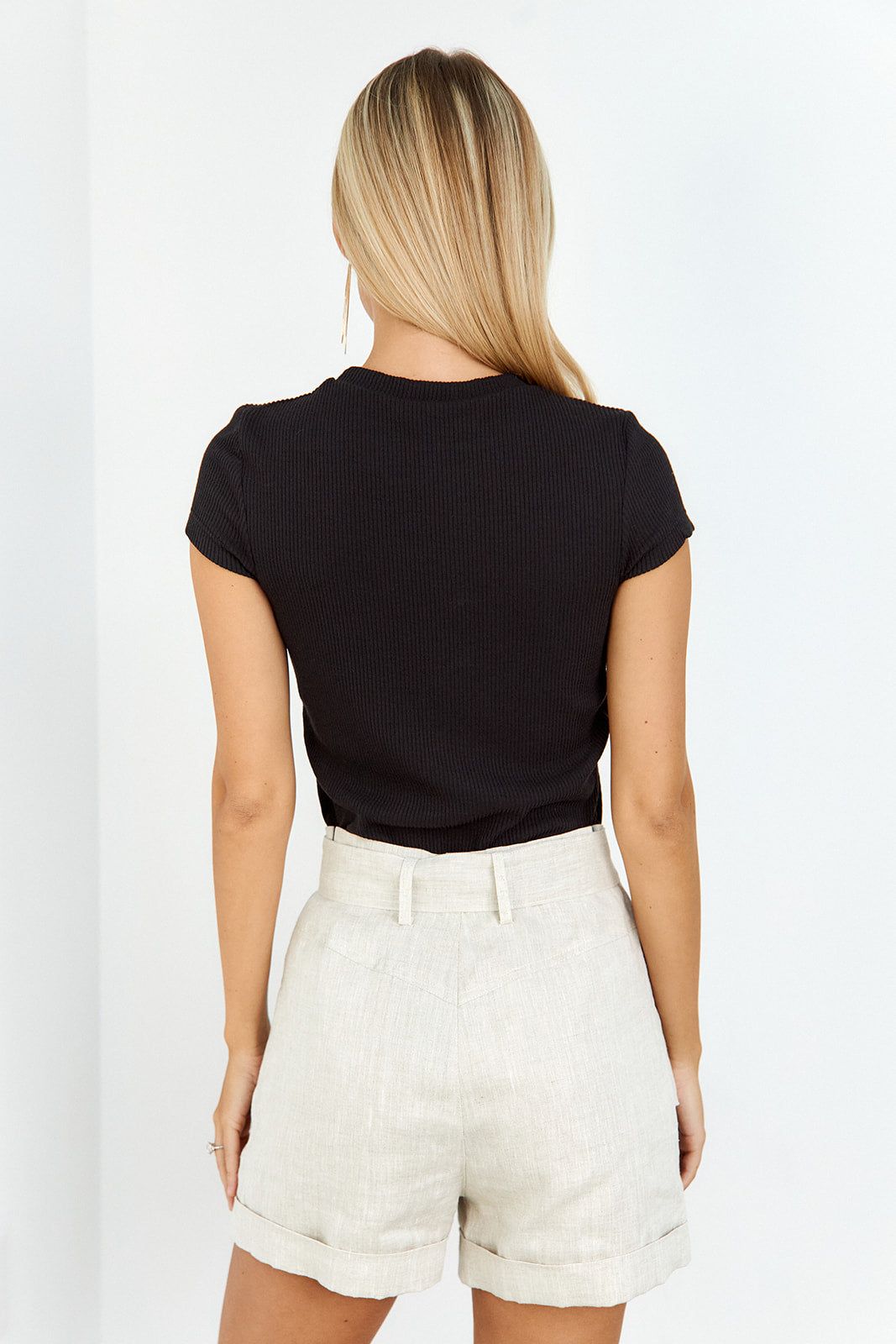 Layla Ribbed Knit Tee sold by fab'rik product image thumbnail 3