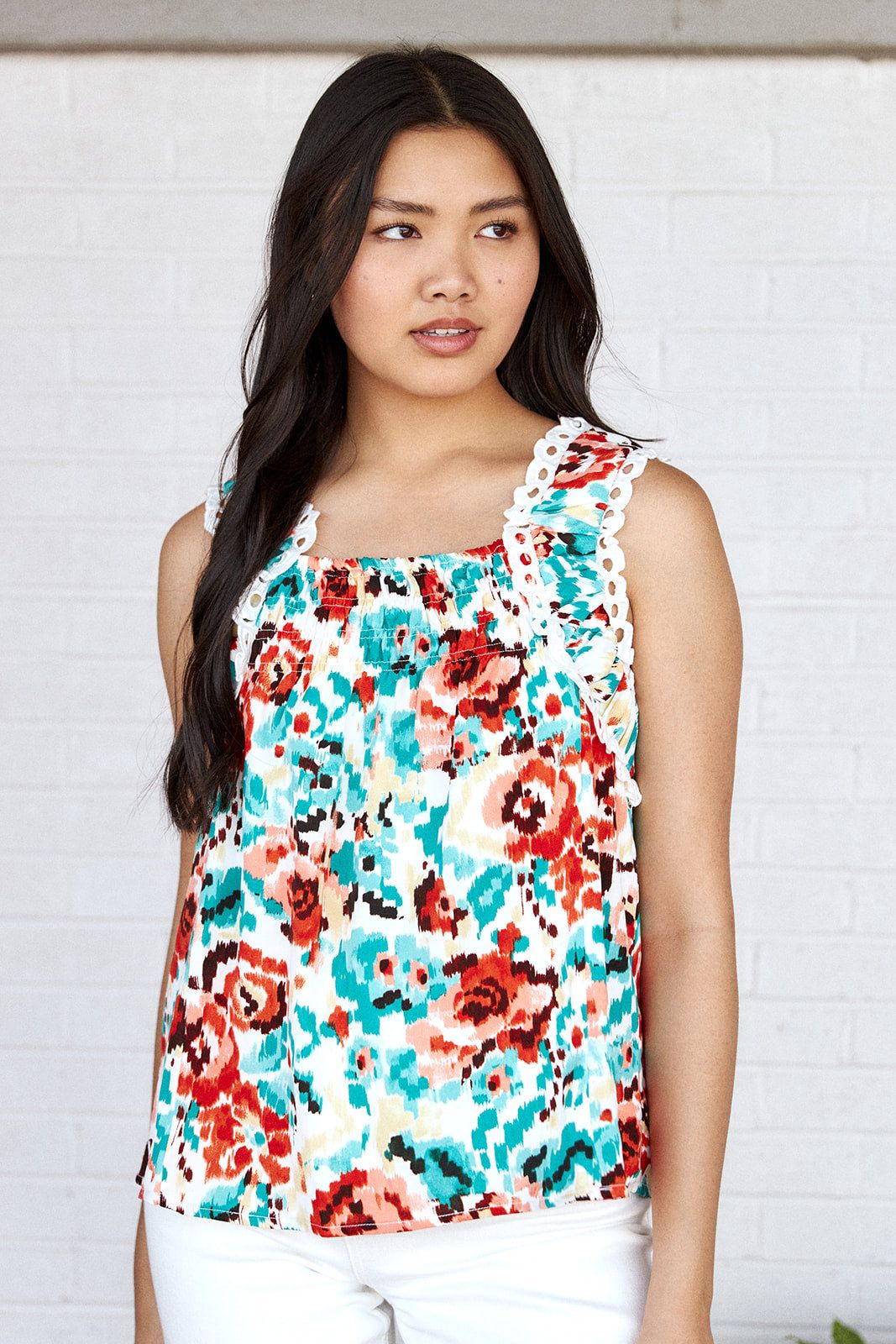 SALE- Lea Crochet Floral Detail Top sold by fab'rik