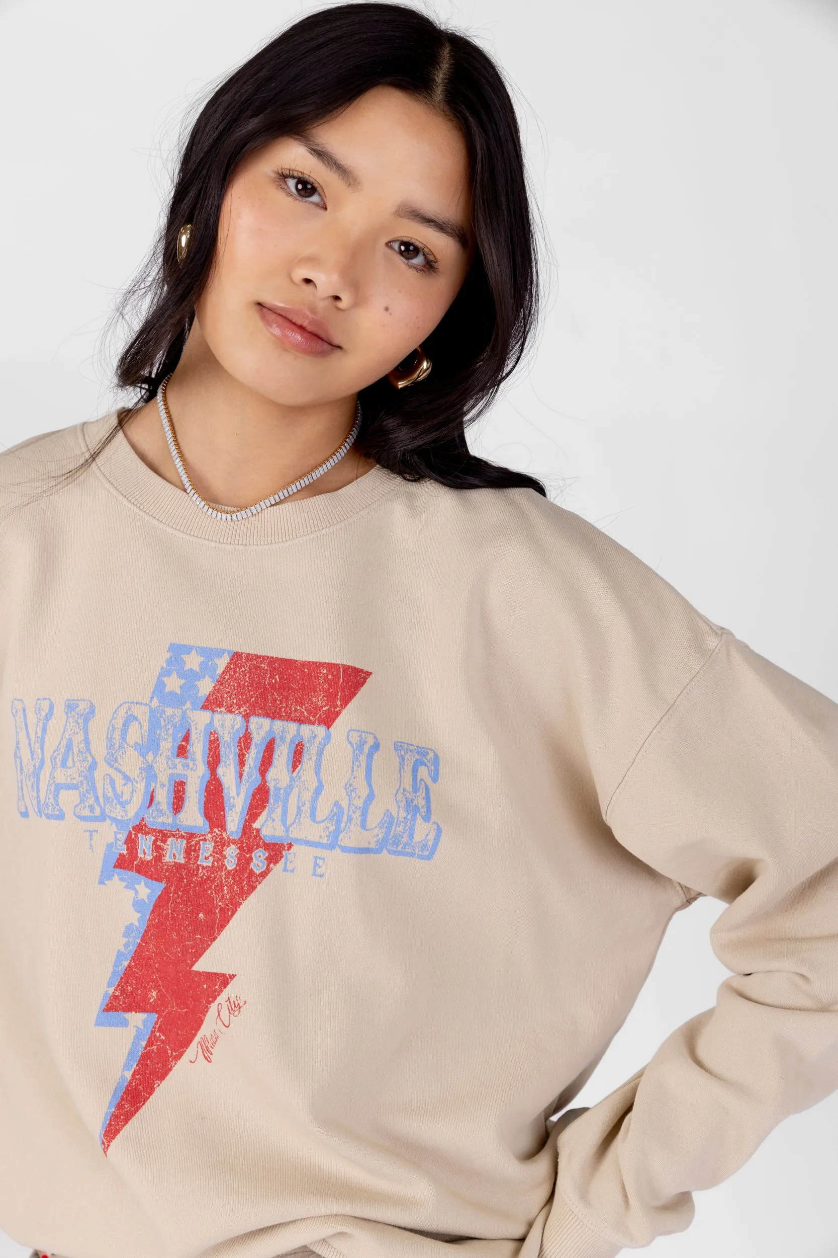 SALE - "Nashville" Lightning Bolt Graphic Sweatshirt sold by fab'rik product image thumbnail 3