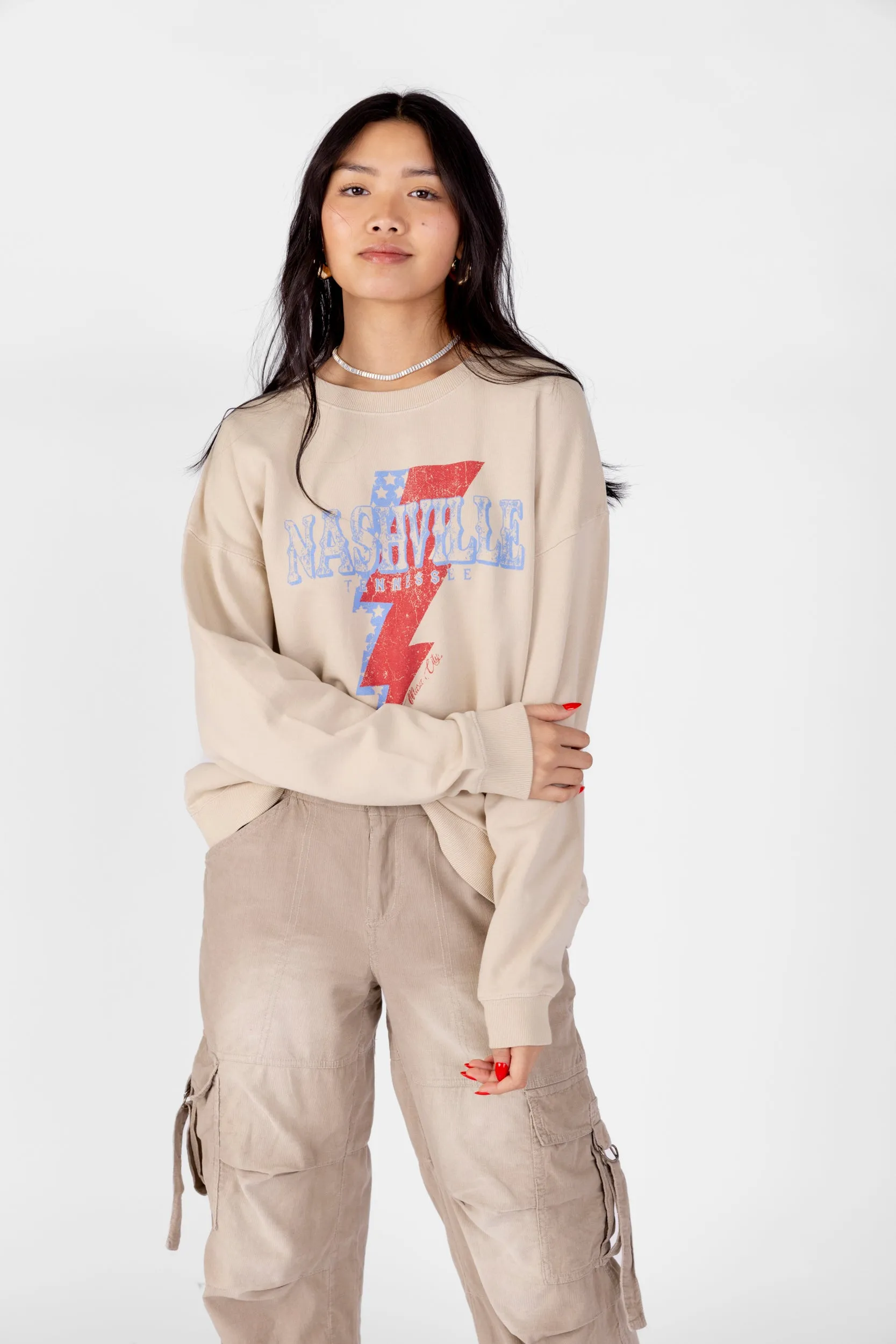 SALE - "Nashville" Lightning Bolt Graphic Sweatshirt sold by fab'rik product image thumbnail 2