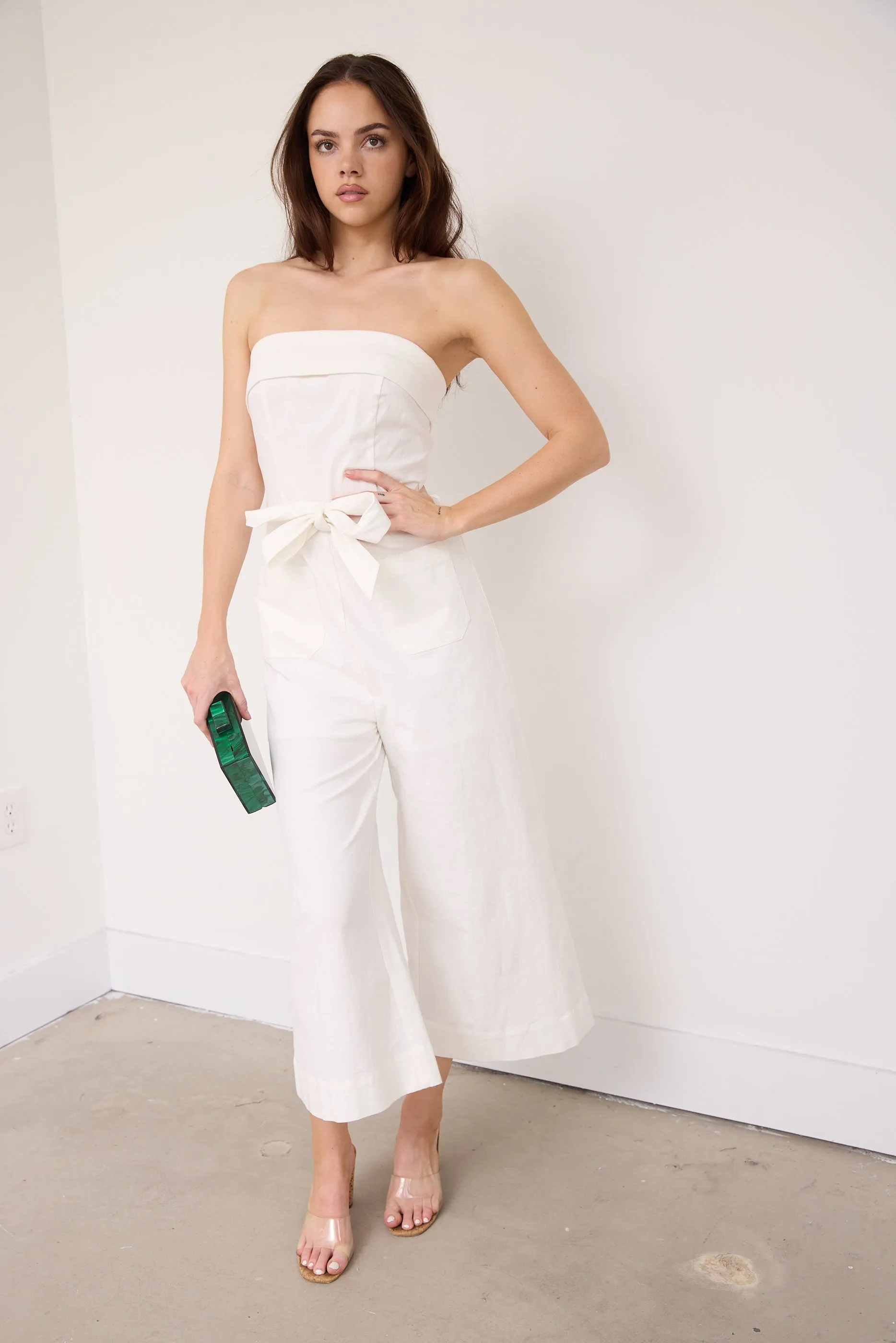 Kira Strapless Wide Leg Jumpsuit sold by fab'rik