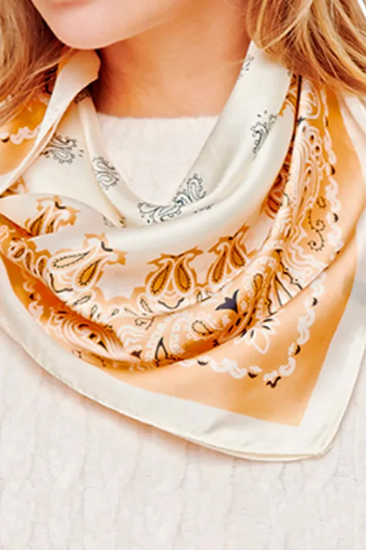 Addie Paisley Border Silky Bandana sold by fab'rik
