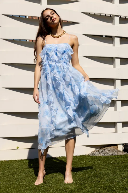 SALE - Rosemary Floral Ruffled Midi Dress sold by fab'rik