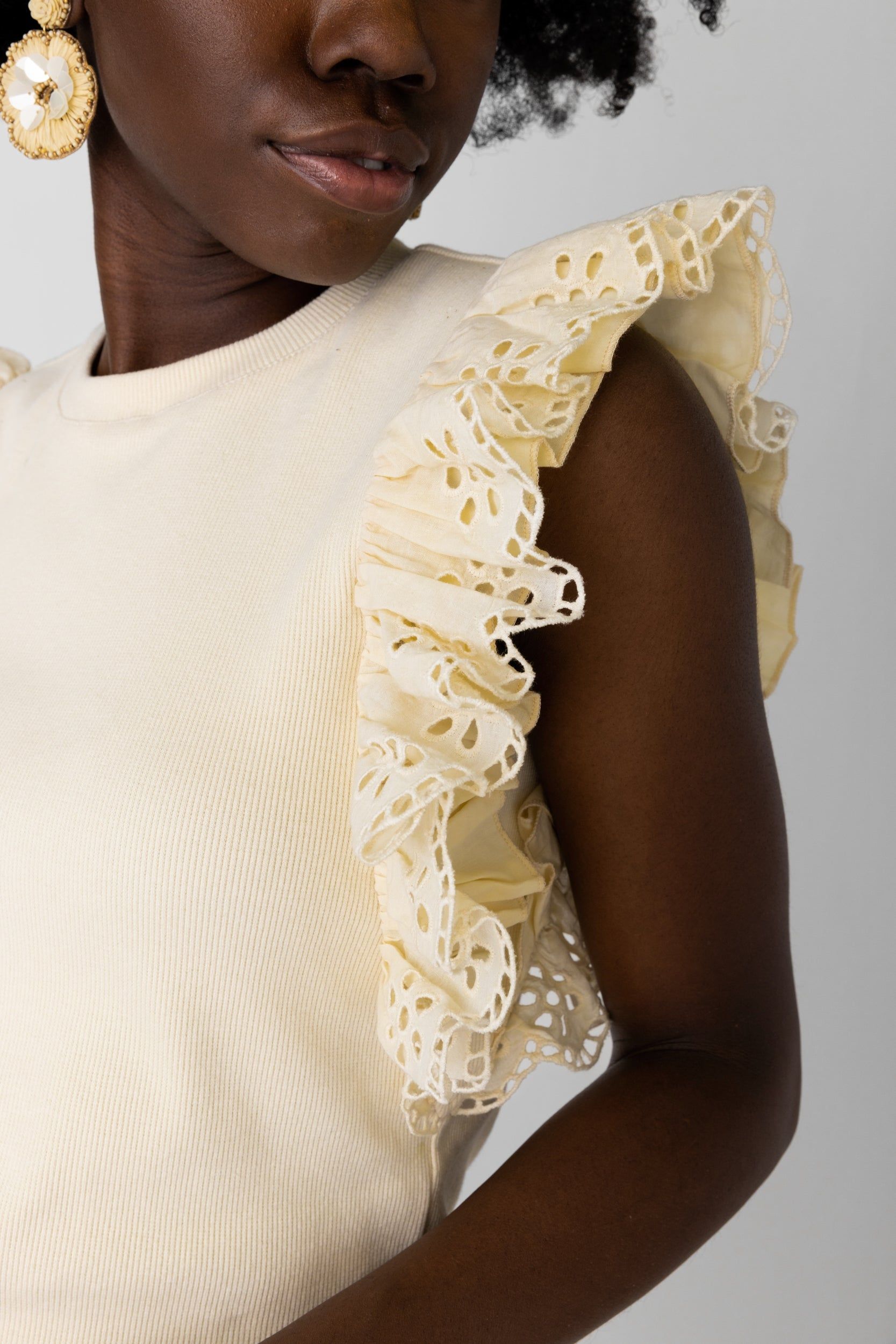 SALE - Vixey Ruffled Eyelet Trim Tank sold by fab'rik product image thumbnail 4