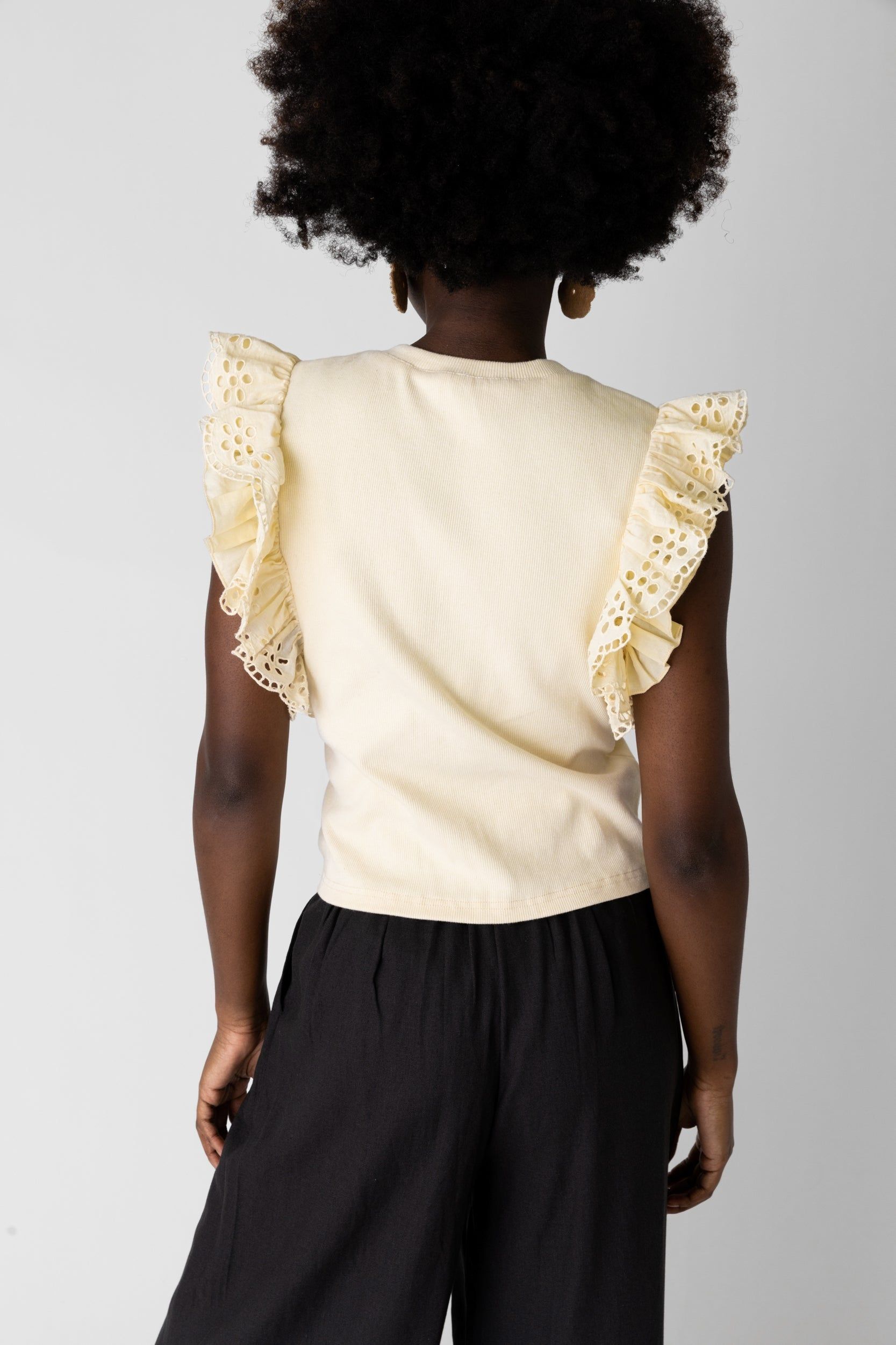 SALE - Vixey Ruffled Eyelet Trim Tank sold by fab'rik product image thumbnail 3