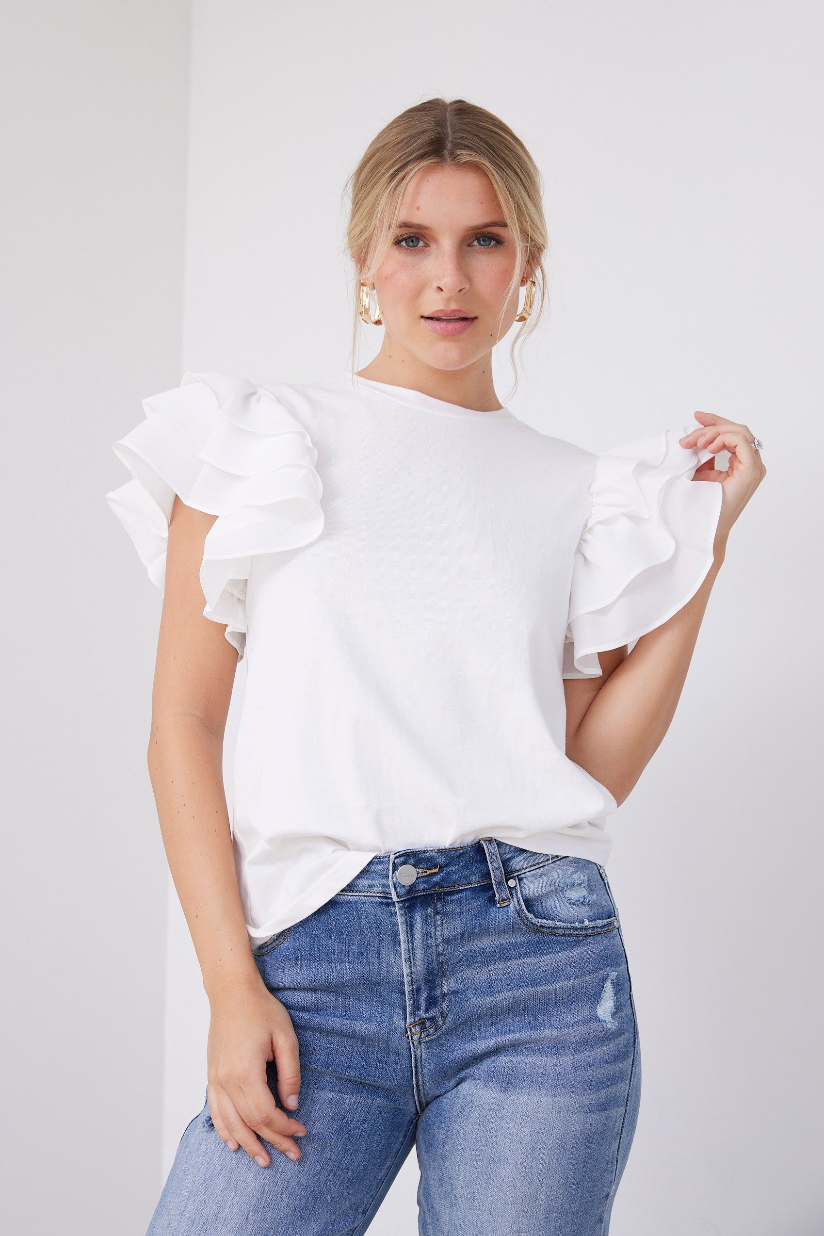 Dylan Ruffle Sleeve Tee sold by fab'rik product image thumbnail 2