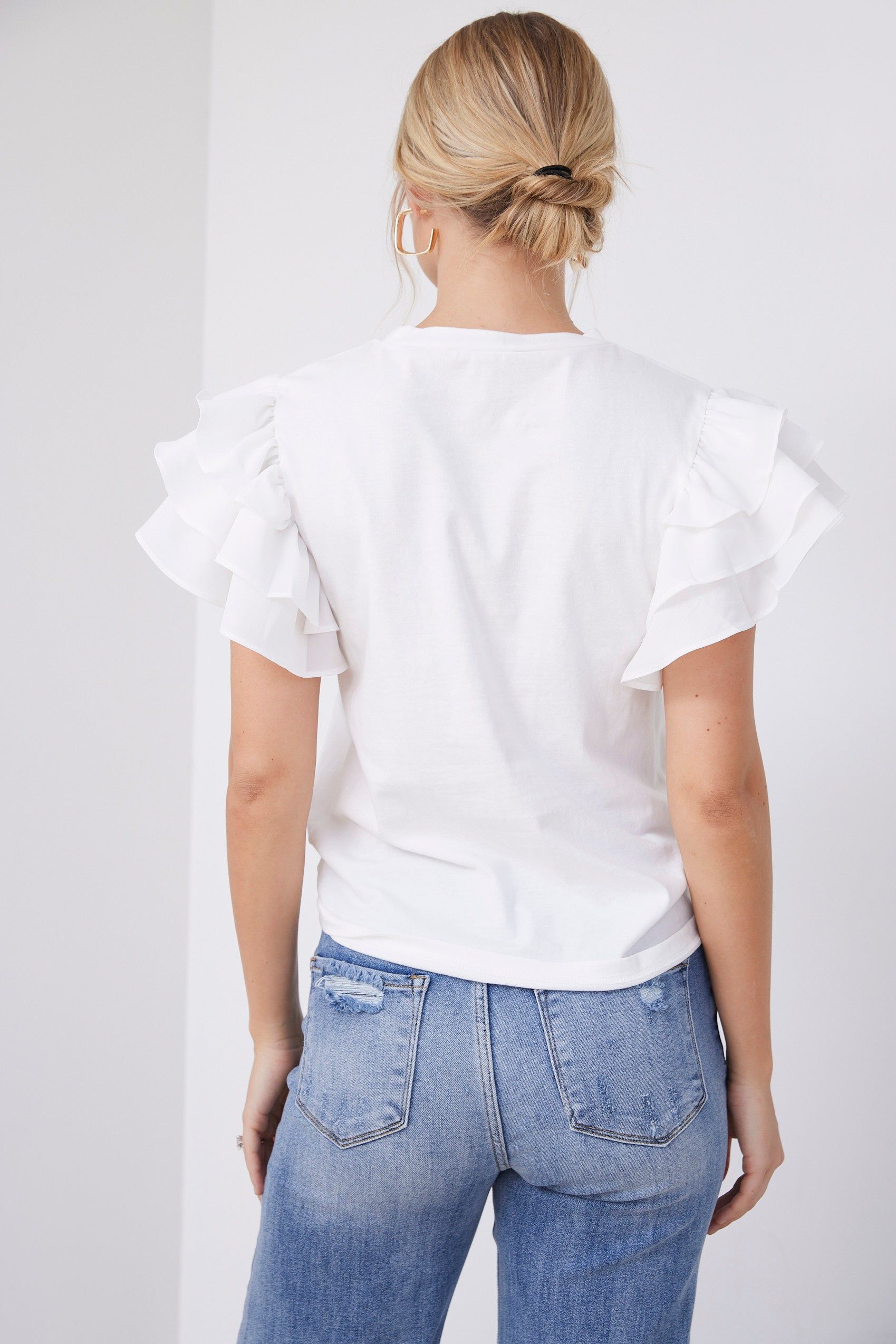 Dylan Ruffle Sleeve Tee sold by fab'rik product image thumbnail 3