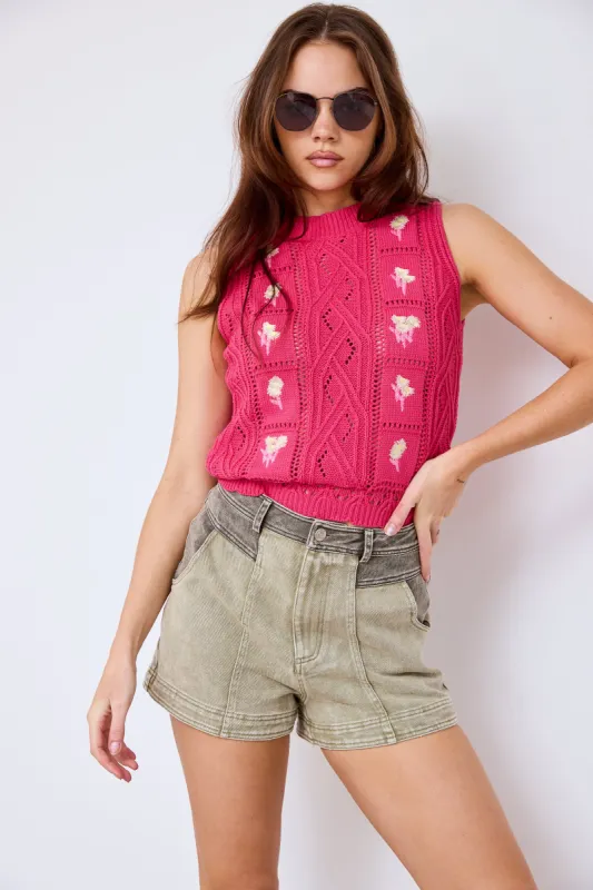 Victoria Flower Embroidered Sweater sold by fab'rik
