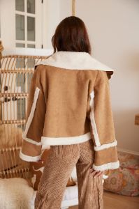 Rhea Sherpa Trimmed Jacket sold by fab'rik