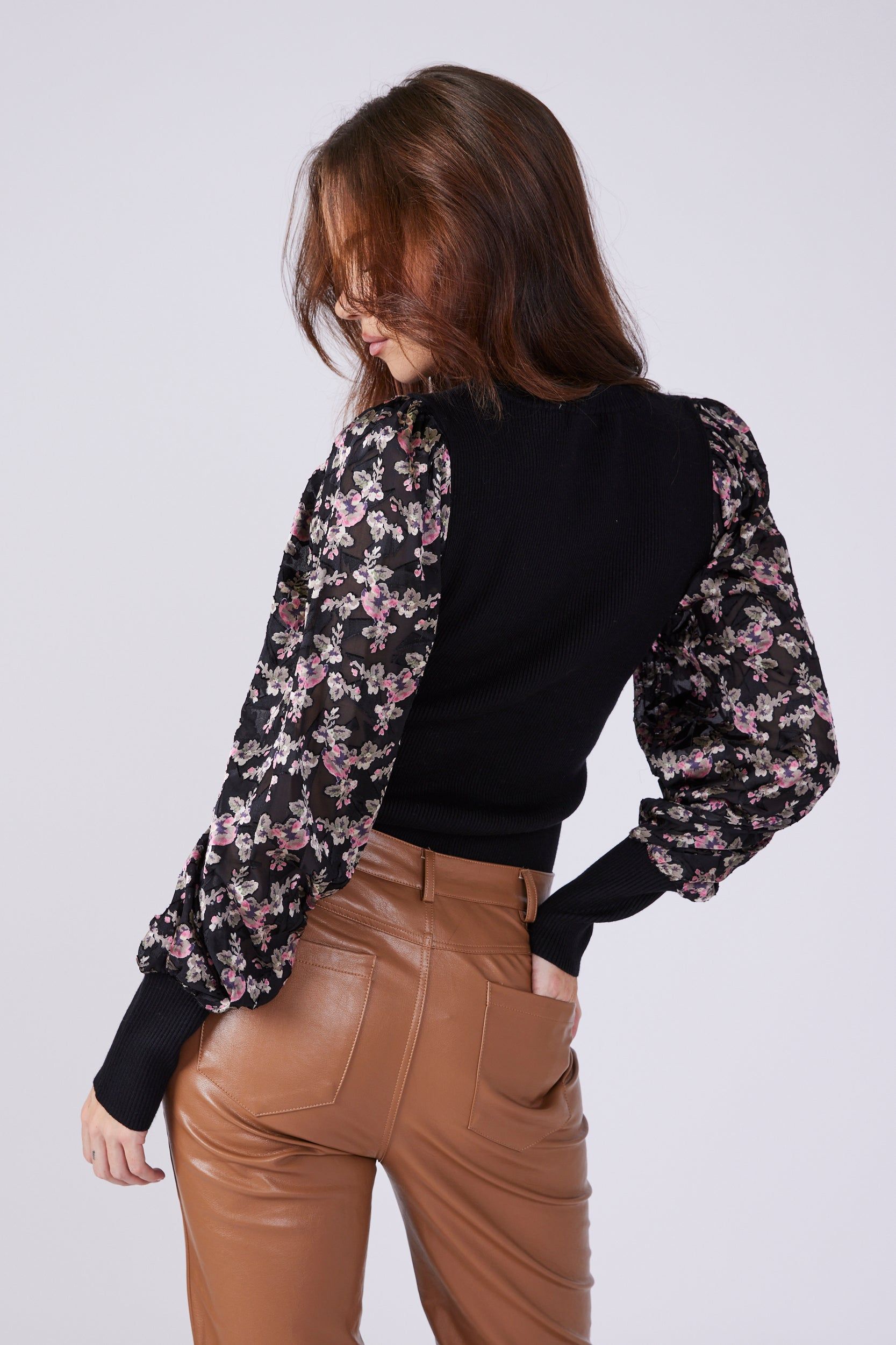 SALE - Dolly Contrast Sleeve Knit Top sold by fab'rik product image thumbnail 4