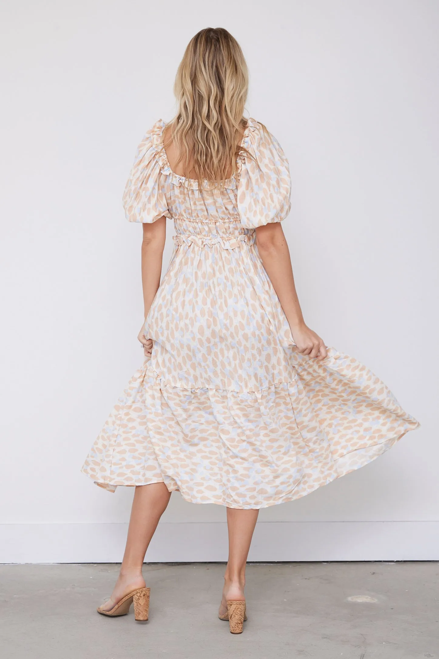 Madeline Puff Sleeve Printed Midi Dress sold by fab'rik product image thumbnail 3