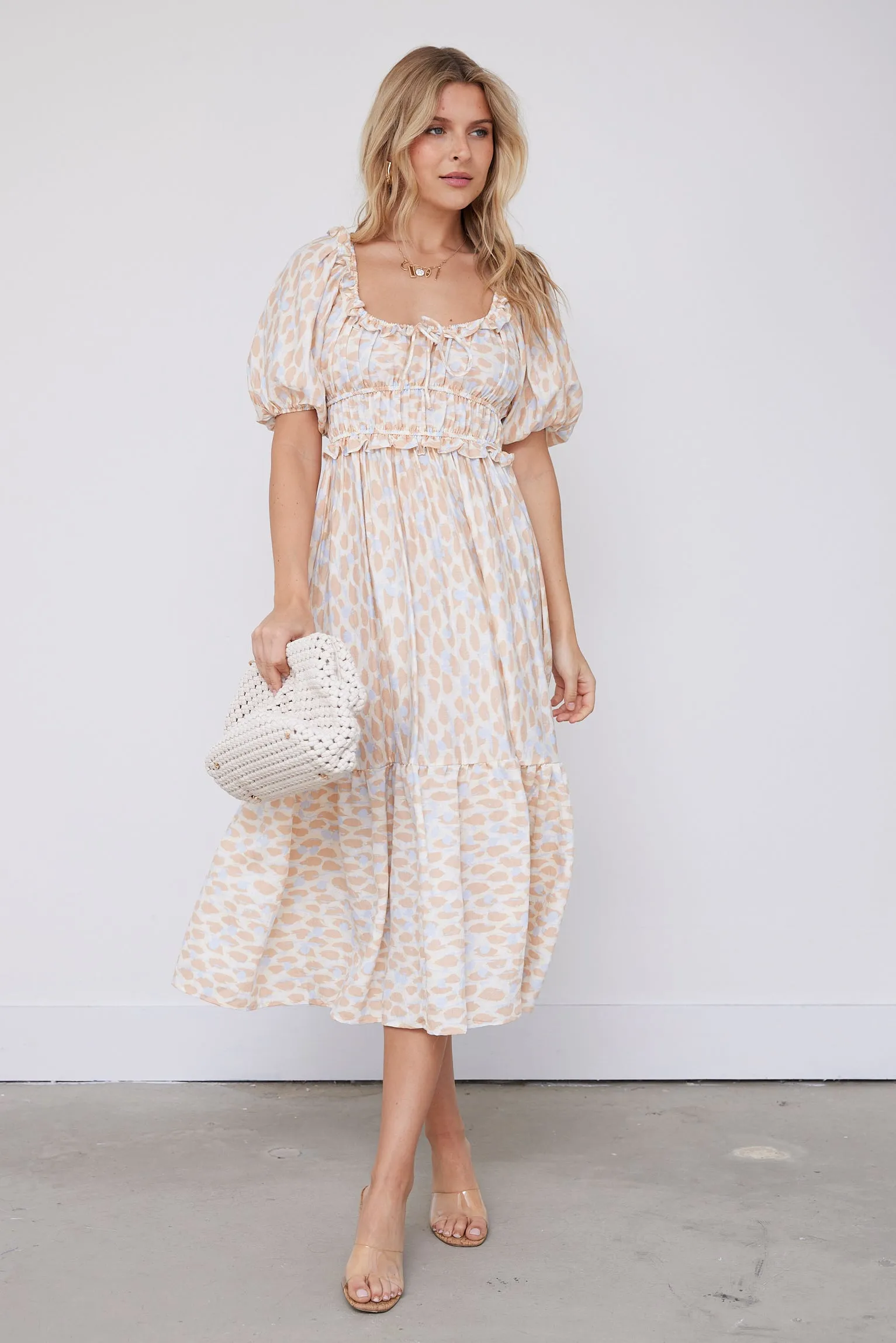 Madeline Puff Sleeve Printed Midi Dress sold by fab'rik product image thumbnail 4