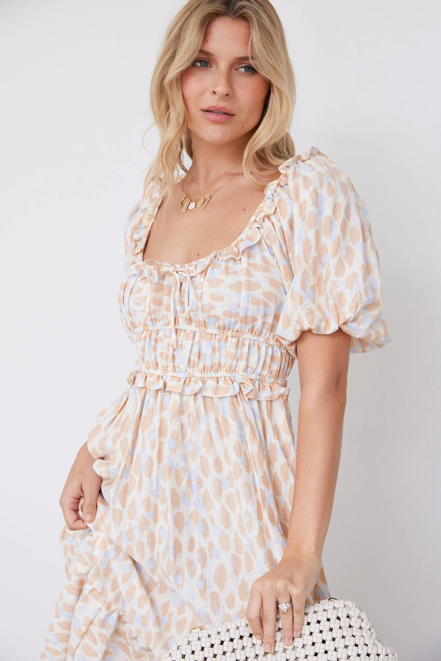 Madeline Puff Sleeve Printed Midi Dress sold by fab'rik product image thumbnail 2