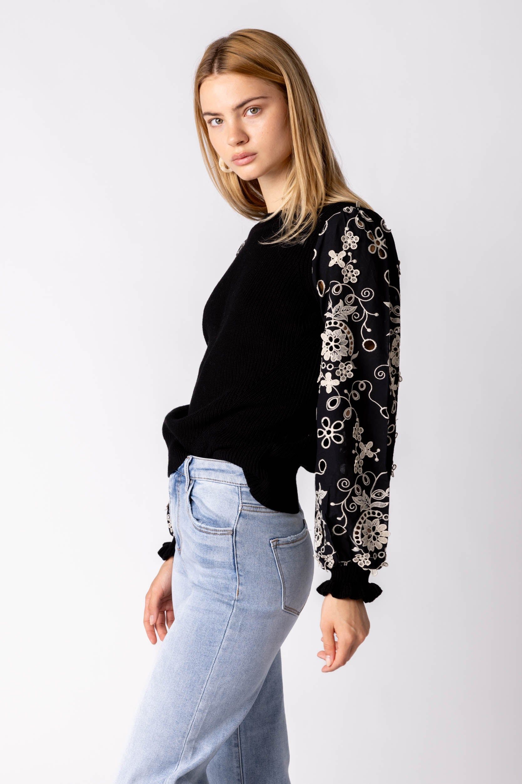 SALE - Kirsten Embroidered Lace Sleeve Top sold by fab'rik product image thumbnail 4