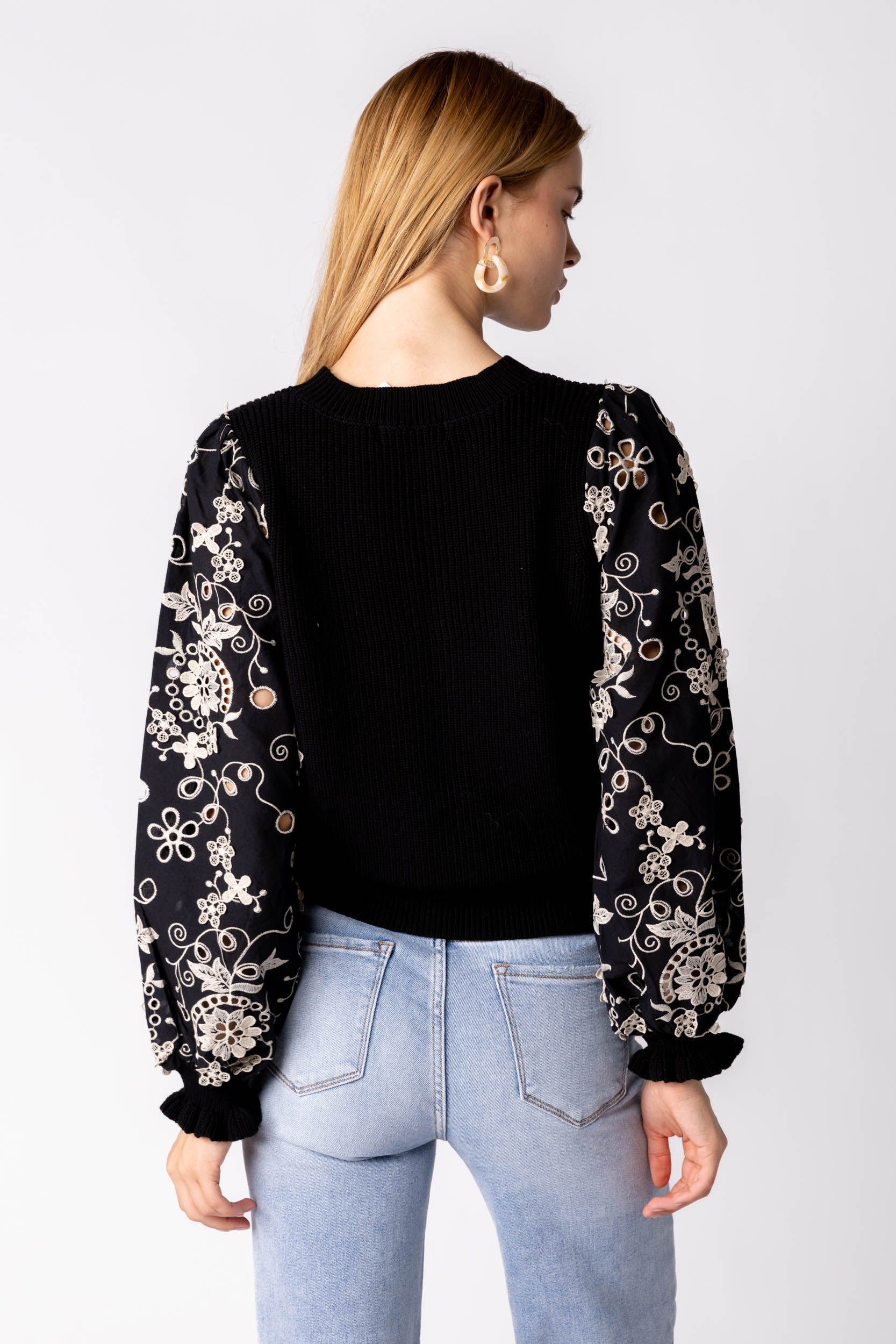 SALE - Kirsten Embroidered Lace Sleeve Top sold by fab'rik product image thumbnail 3