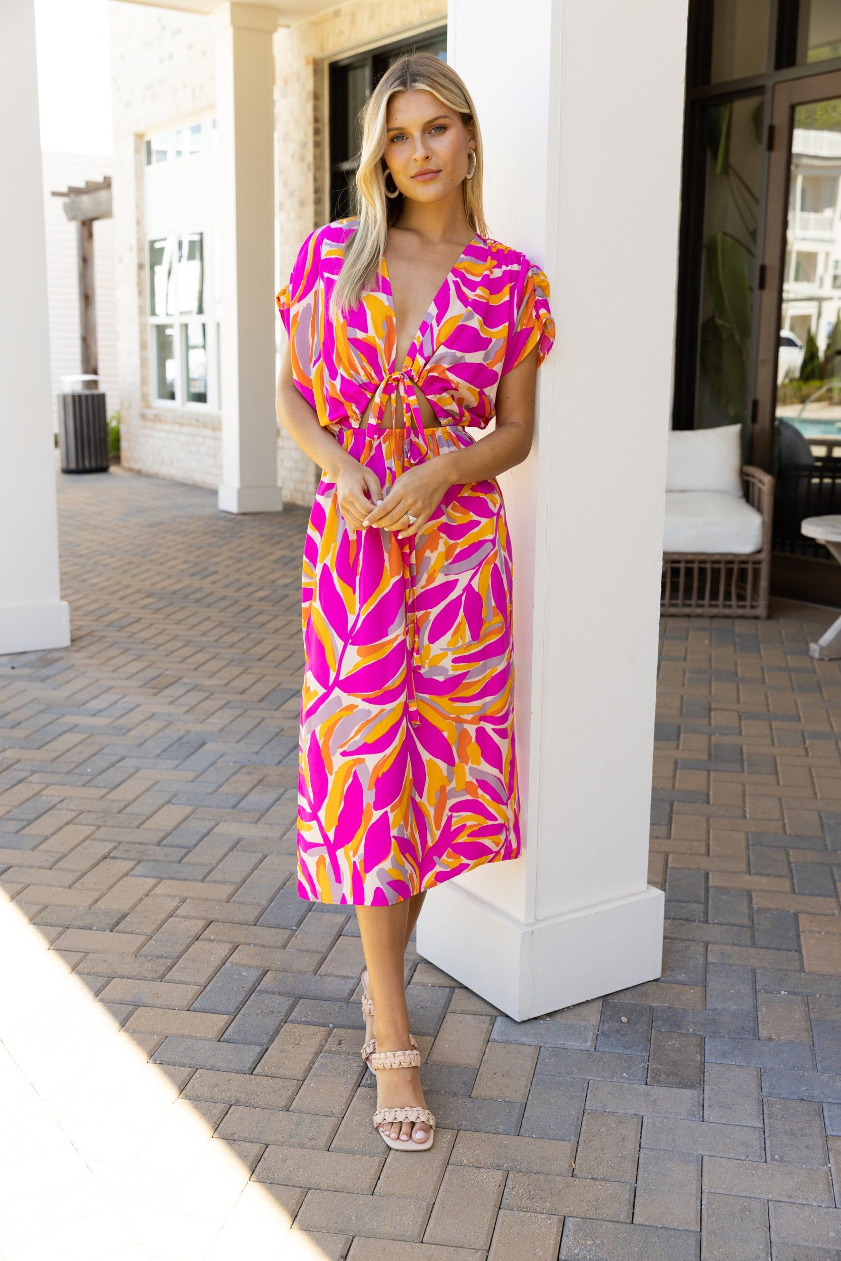 SALE - Sophia Side Cut Out Midi Dress sold by fab'rik