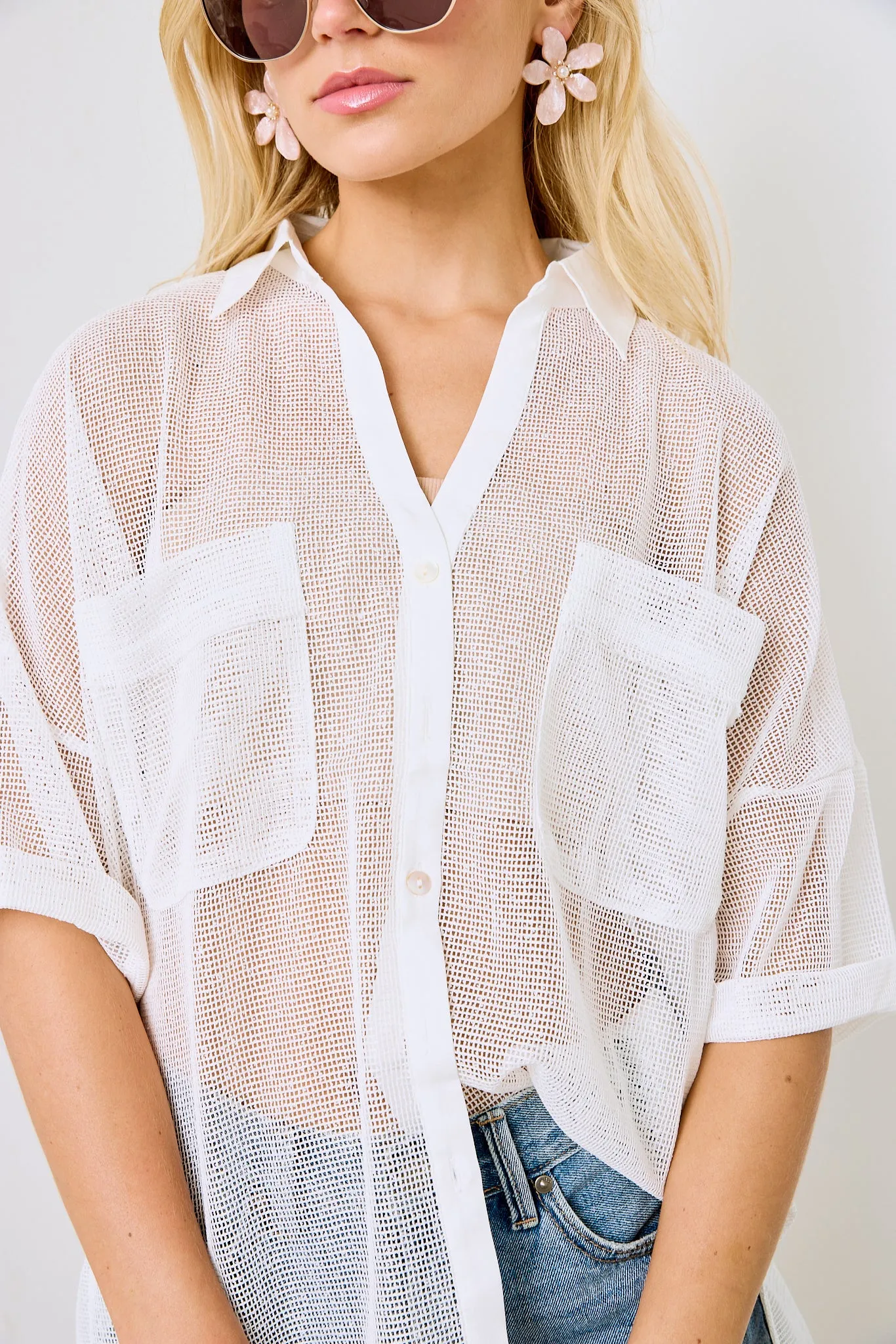 Bette Oversized Mesh Detail Top sold by fab'rik product image thumbnail 2