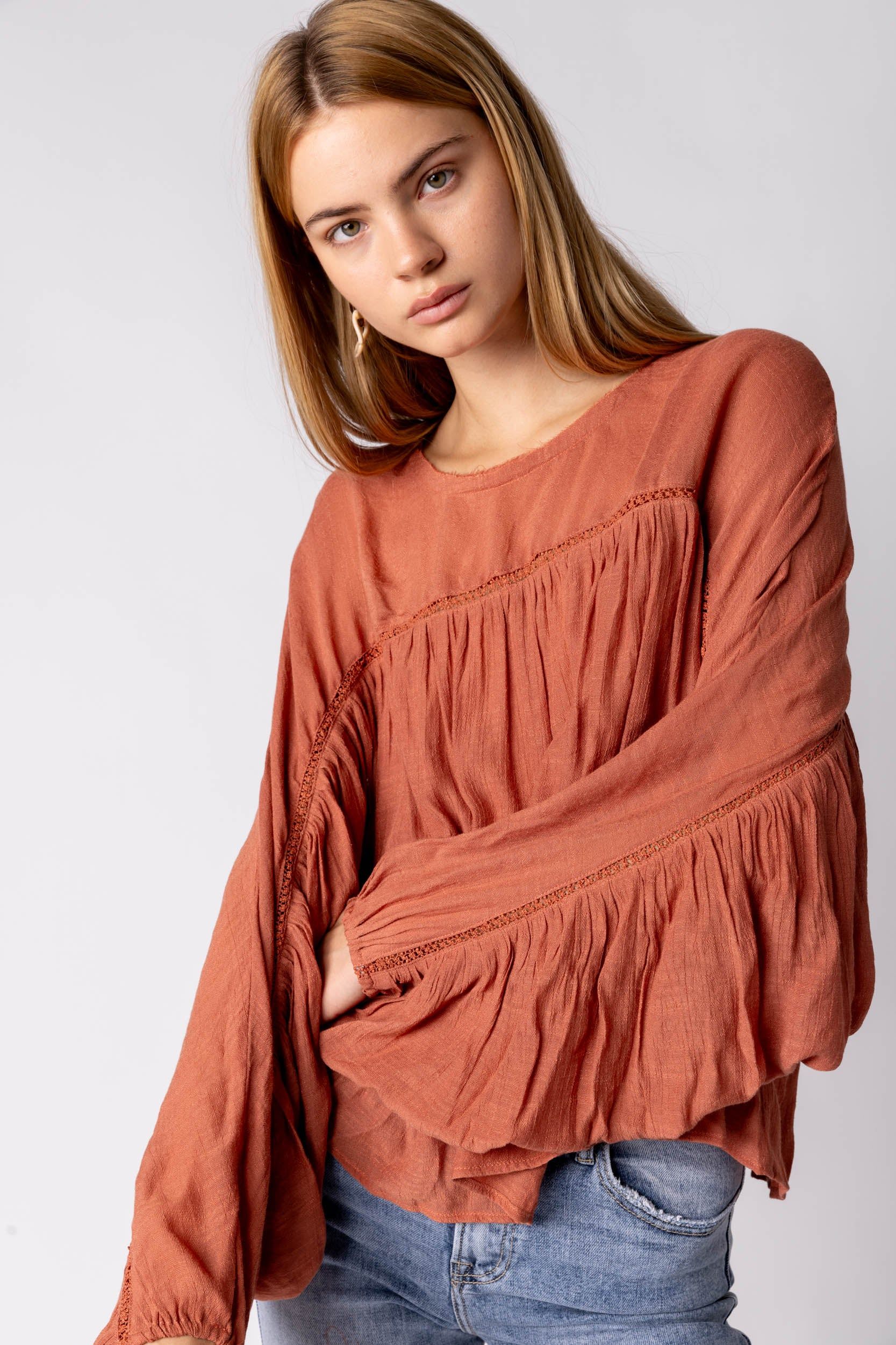SALE - Cyrus Ruched Sleeve Top sold by fab'rik product image thumbnail 2