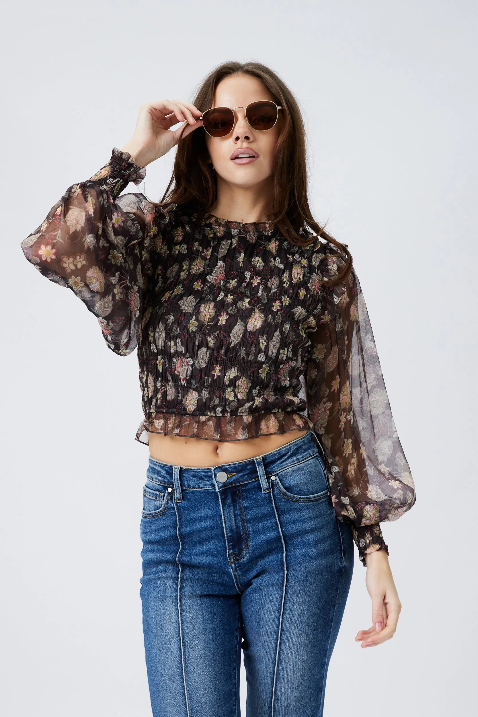 SALE - Monty Floral Printed Crop Top sold by fab'rik