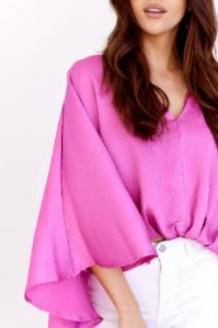 SALE - Keely Bubble Hem Cape Blouse sold by fab'rik