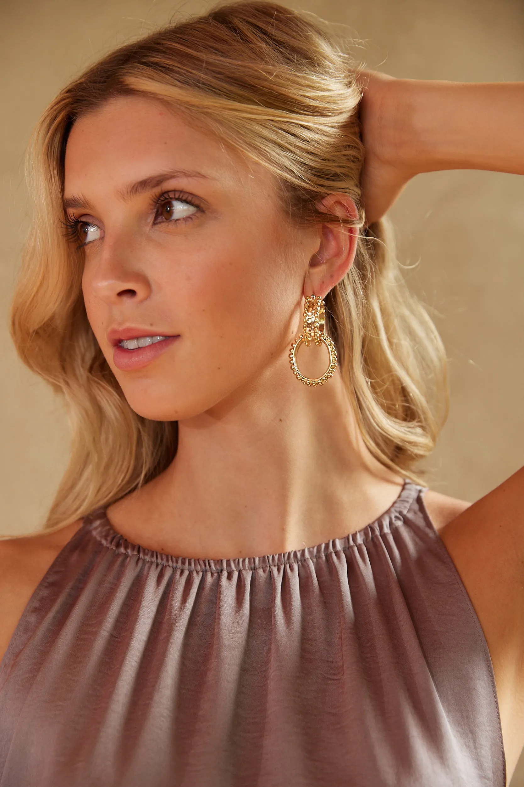 Billy Linked Oval and Circle Drop Earrings sold by fab'rik