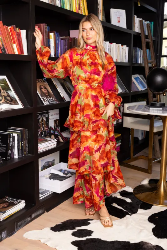 Mari Tiered Floral Maxi Dress sold by fab'rik